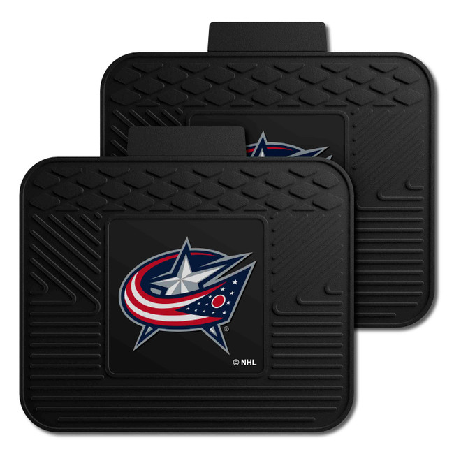 Columbus Blue Jackets Back Seat Car Utility Mats - 2 Piece Set Star and Flag Primary Logo