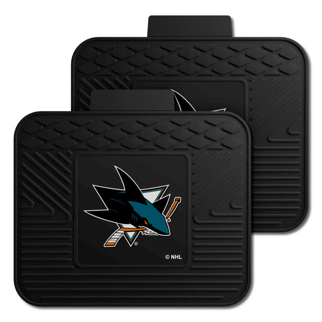 San Jose Sharks Back Seat Car Utility Mats - 2 Piece Set Shark Primary Logo