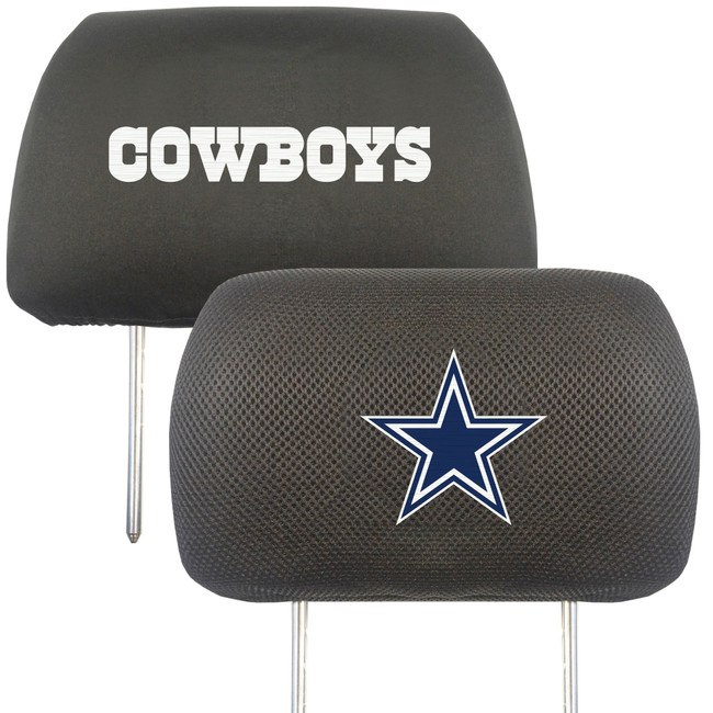 Dallas Cowboys Embroidered Head Rest Cover Set - 2 Pieces Star Primary Logo & Wordmark