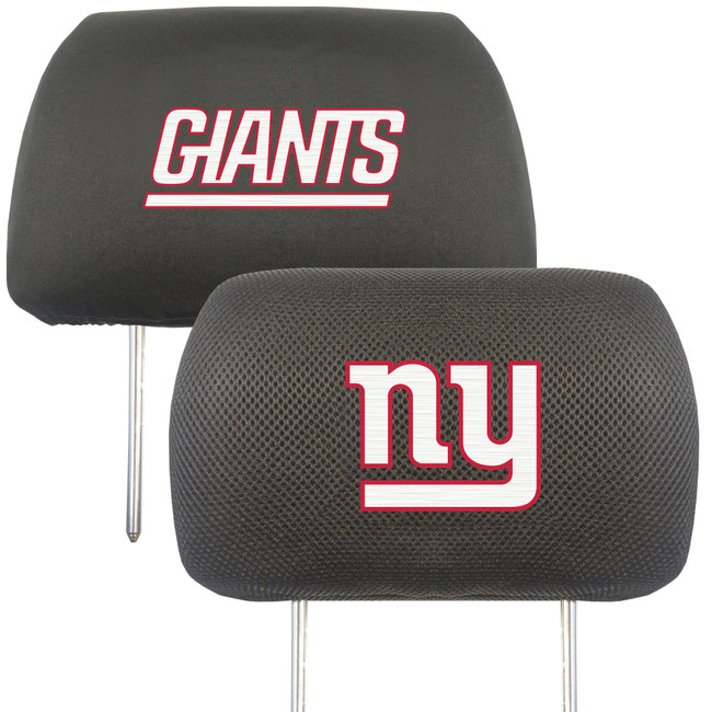 New York Giants Embroidered Head Rest Cover Set - 2 Pieces NY Primary Logo & Wordmark