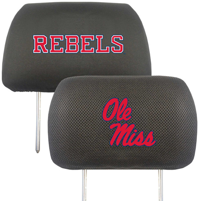 Ole Miss Rebels Embroidered Head Rest Cover Set - 2 Pieces