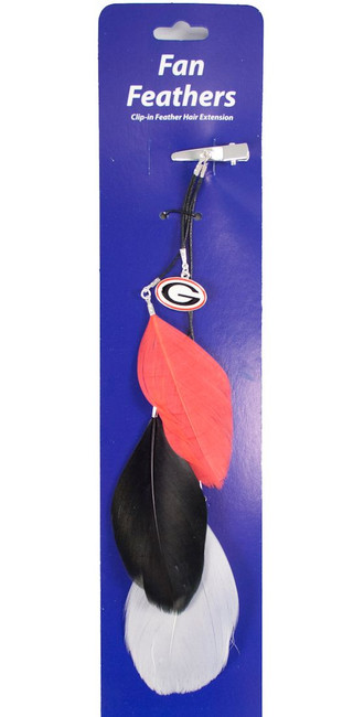 Georgia Bulldogs Team Color Feather Hair Clip