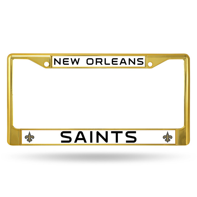 New Orleans Saints Colored License Plate Frame Gold
