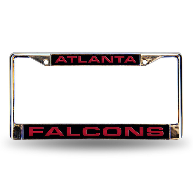 Atlanta Falcons Laser Chrome License Plate Frame Black