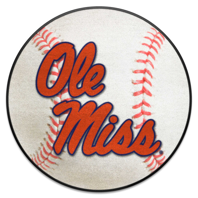 Ole Miss Rebels Baseball Rug - 27in. Diameter A