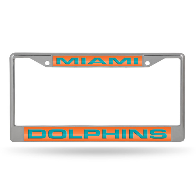 Miami Dolphins Laser Chrome License Plate Frame