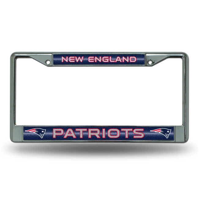 New England Patriots Bling Chrome License Plate Frame