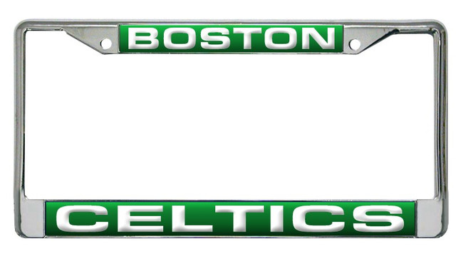 Boston Celtics License Plate Frame Laser Cut Chrome