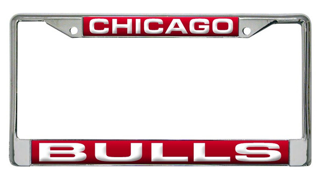 Chicago Bulls License Plate Frame Laser Cut Chrome