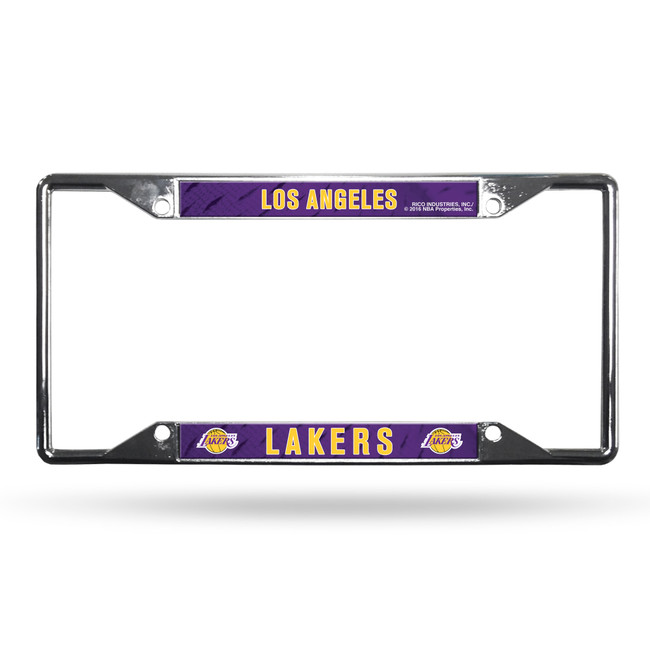 Los Angeles Lakers License Plate Frame Chrome EZ View