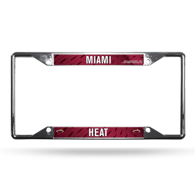 Miami Heat License Plate Frame Chrome EZ View