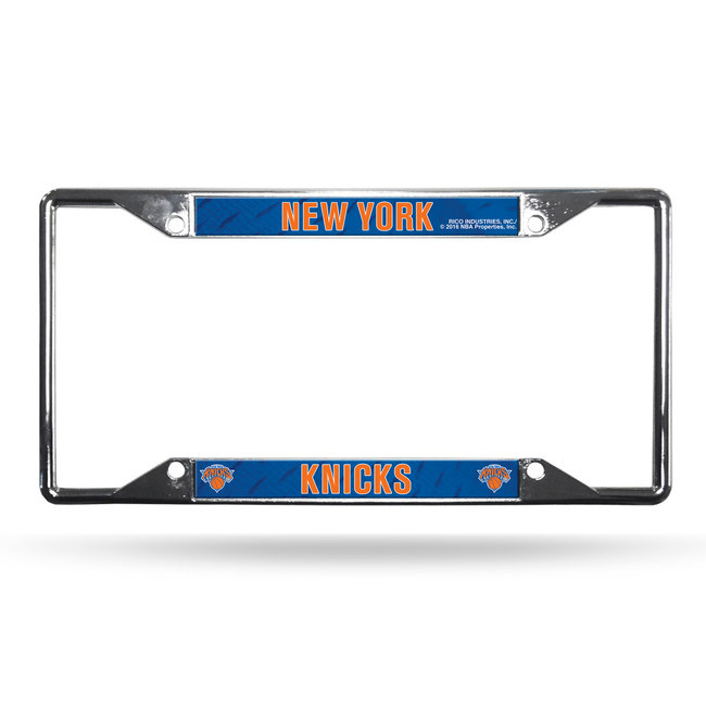 New York Knicks License Plate Frame Chrome EZ View