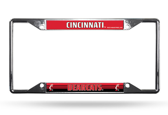 Cincinnati Bearcats License Plate Frame Chrome EZ View