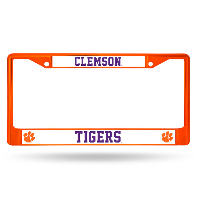 Clemson Tigers License Plate Frame Metal Orange