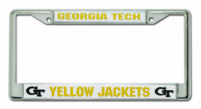Georgia Tech Yellow Jackets License Plate Frame Chrome