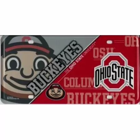 Ohio State Buckeyes License Plate Metal