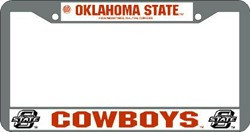 Oklahoma State Cowboys License Plate Frame Chrome