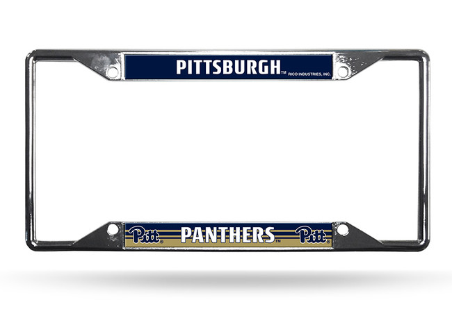 Pittsburgh Panthers License Plate Frame Chrome EZ View
