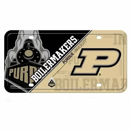 Purdue Boilermakers License Plate Metal Train Front View