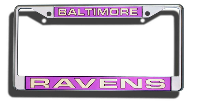 Baltimore Ravens License Plate Frame Laser Cut Chrome
