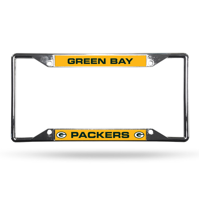 Green Bay Packers License Plate Frame Chrome EZ View