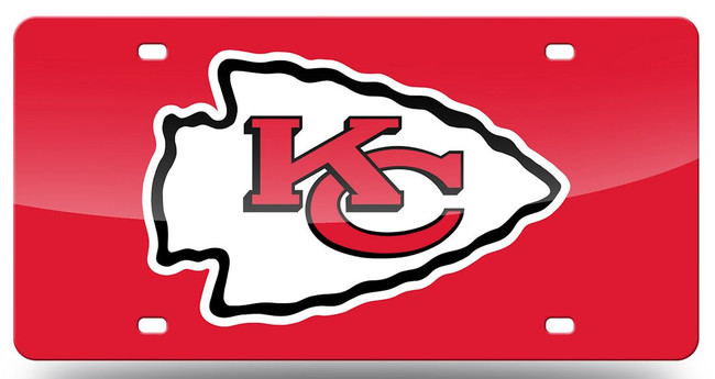 Kansas City Chiefs License Plate Laser Cut Red