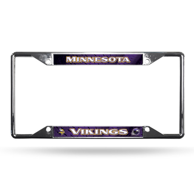 Minnesota Vikings License Plate Frame Chrome EZ View