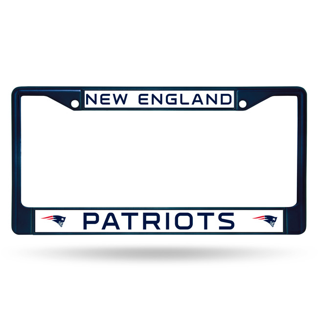 New England Patriots License Plate Frame Metal Navy