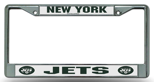 New York Jets License Plate Frame Chrome