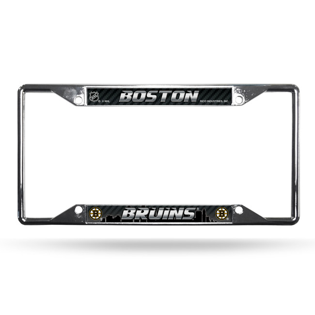 Boston Bruins License Plate Frame Chrome EZ View