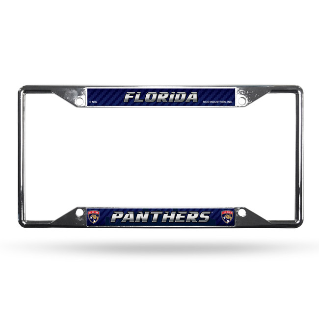 Florida Panthers License Plate Frame Chrome EZ View