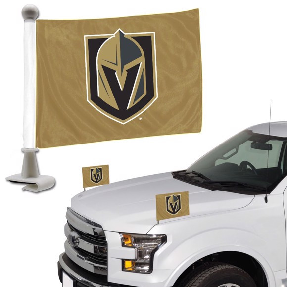 Vegas Golden Knights Ambassador Flags Knights Primary Logo - Gold Flag 4 in. x 6 in. Set of 2