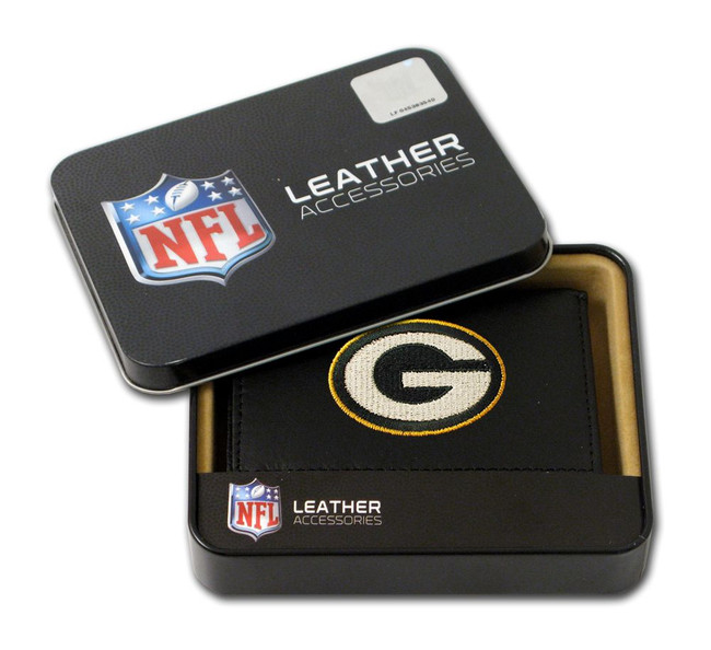 Green Bay Packers Wallet Trifold Leather Embroidered