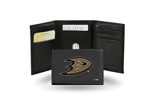 Anaheim Ducks Embroidered Leather Tri-Fold Wallet