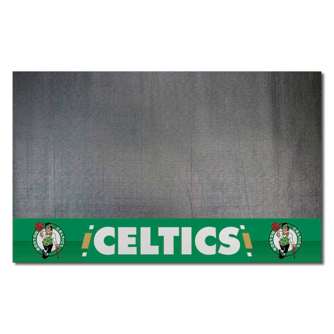 Boston Celtics Vinyl Grill Mat - 26in. x 42in. Circular Leprachaun Primary Logo & Wordmark