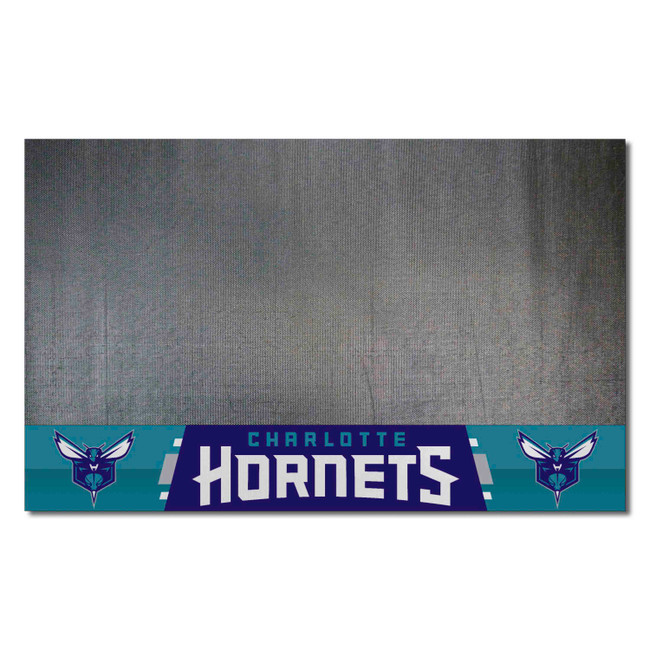 Charlotte Hornets Vinyl Grill Mat - 26in. x 42in. Hornet Partial Logo & Wordmark