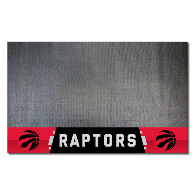 Toronto Raptors Vinyl Grill Mat - 26in. x 42in. Clawed Basketball Primary Logo & Wordmark