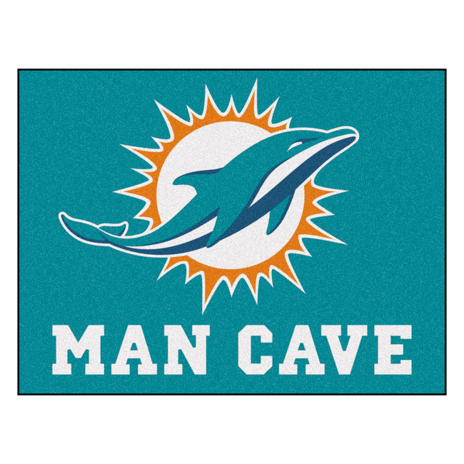 Miami Dolphins Man Cave All-Star Dolphin Primary Logo Aqua