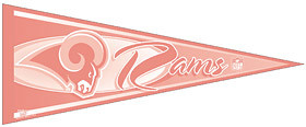 Los Angeles Rams Pennant 12x30 Pink Classic Style