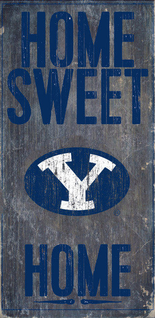 BYU Cougars Wood Sign - Home Sweet Home 6x12