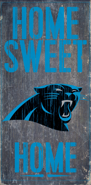 Carolina Panthers Wood Sign - Home Sweet Home 6"x12"