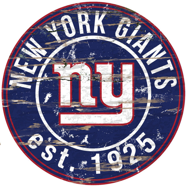 New York Giants Wood Sign - 24" Round