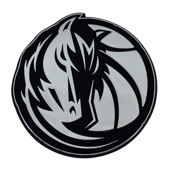Dallas Mavericks 3D Chrome Metal Emblem Maverick Head Primary Logo