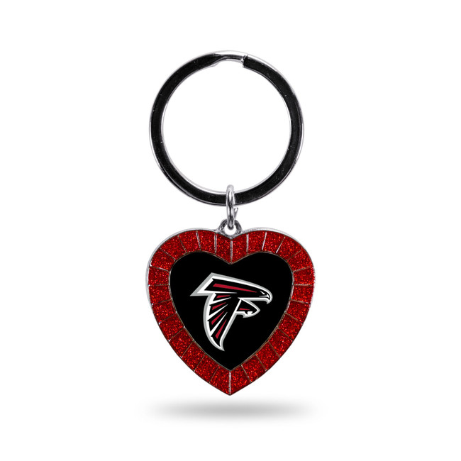 Atlanta Falcons Red Rhinestone Heart Keychain