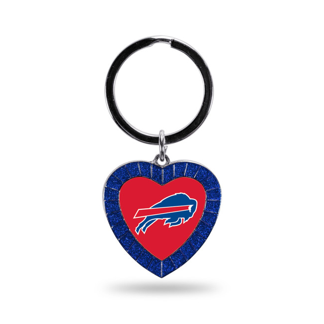 Buffalo Bills Royal Rhinestone Heart Keychain