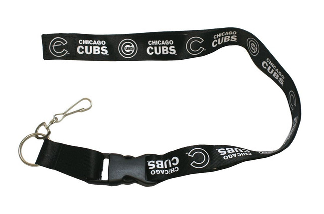 Chicago Cubs Lanyard Keychain ID Holder MLB Fan Accessory - Breakaway with Key Ring - Blackout