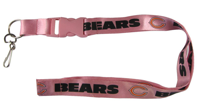 Chicago Bears Lanyard Keychain ID Holder NFL Fan Accessory - Breakaway with Key Ring  - Pink