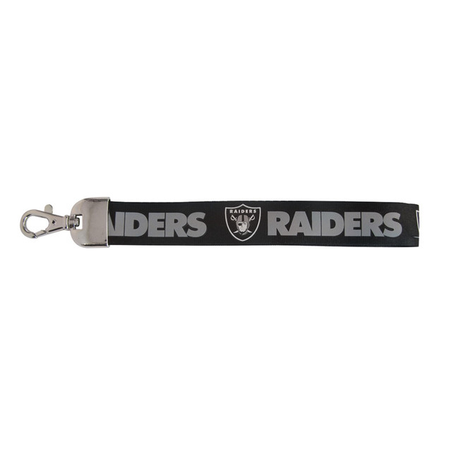 Las Vegas Raiders Lanyard Keychain ID Holder NFL Fan Accessory Wristlet Style Black