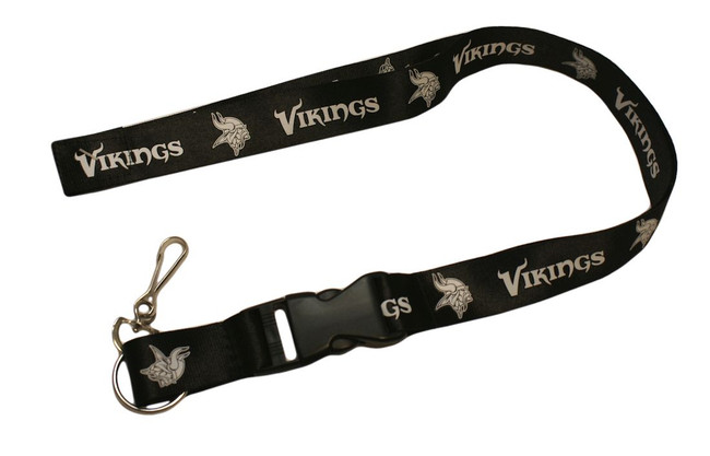 Minnesota Vikings Lanyard Keychain ID Holder NFL Fan Accessory - Breakaway with Key Ring - Blackout