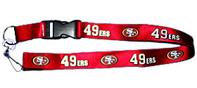 San Francisco 49ers Lanyard Keychain ID Holder NFL Fan Accessory Breakaway with Key Ring Style